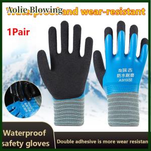 Aolie Latex Water Resistant Fully Coated Nylon Gloves Cold Resistant Gardening Gloves