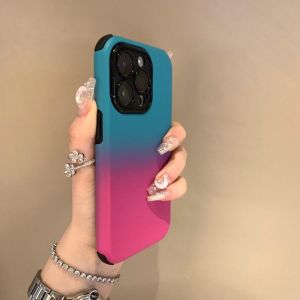 ♥Ready Stock +FREE Shipping+COD♥Liquid frosted gradient four corners drop resistant phone case for iPhone15 14 13 12 11 Pro Max Shock resistant Camera Full protection against drops Hard back cover iPhone