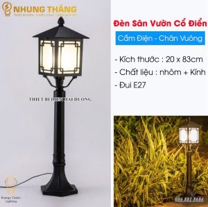 Đèn Cột Trang Trí Sân Vườn Cổ Điển DSV-1176 Chống Nước - Sử Dụng Điện Và Dùng Năng Lượng Mặt Trời - Tặng Kèm Bóng G45