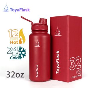 ToyaFlask Water Bottle Tumbler Wide Mouth with Cap Lid Vacuum Insulated Tumbler