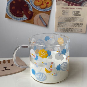 Creative Lifes Shop-แก้วน้ำทรงสูงลายเป็ดน้อย/300ml/พร้อมส่ง