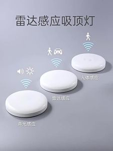 LED Radar Automatic Induction Human Body Sound and Light Control Ceiling Light for Hallway Corridor Staircase Balcony Three-Proof Energy-Saving Light