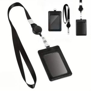 กระเป๋าใส่บัตรประจําตัวประชาชน หนัง PU แบบพกพา ที่ใส่บัตร หนัง PU + สายคล้องคอโยโย่ ซองหนัง ซองใส่บัตร ป้ายห้อยบัตร สายคล้องคอ ที่ใส่บัตร ป้ายใส่บัตร