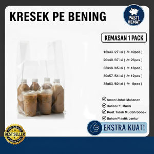 Kantong Plastik Kresek PE Bening Transparan | 1 Pack | Plastik Belanja Serbaguna