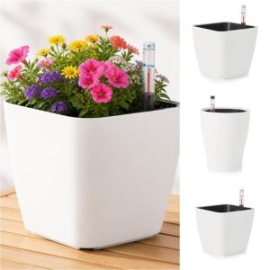 VIVAZ With Water Level Meter Self-Watering Plant Pots Home Decor Double Layer Self-Watering Pot Durable Absorbent Planter Home