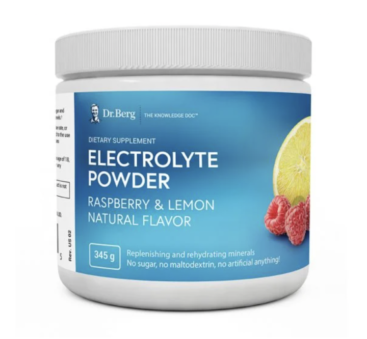 Dr. Berg’s Electrolyte Powder Raspberry & Lemon Natural Flavor (45