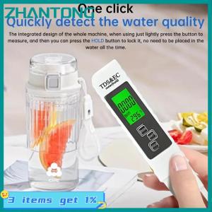 ZHANTONG เครื่องวัดความบริสุทธิ์ของน้ำดื่มใช้ในครัวเรือนปากกาตรวจจับคุณภาพน้ำแบ็คไลท์4in1มิเตอร์วัดค่า TDS ความแม่นยำสูง0-9990ppm เครื่องทดสอบน้ำดิจิตอล