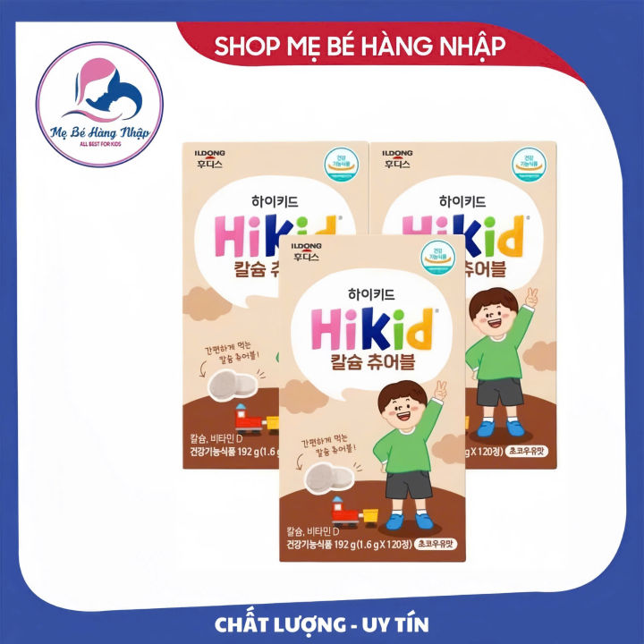 Kẹo sữa Hikid Socola Hàn Quốc dạng viên ngậm hỗ trợ tăng chiều cao cho bé - Hộp 60 viên