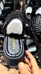 [Free Shipping] Thick-Soled Height-Increasing Closed-Toe Slip-On Sandals For Women Perfect For Summer Wear 2026 New Style Fishnet Design