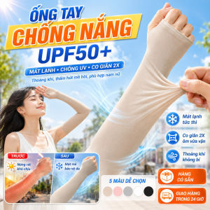 🔥Ống tay chống nắng lụa băng UPF50+  Ống tay che nắng làm mát cho nam nữ lái xe đạp xe máy Tay áo chống tia UV mùa hè