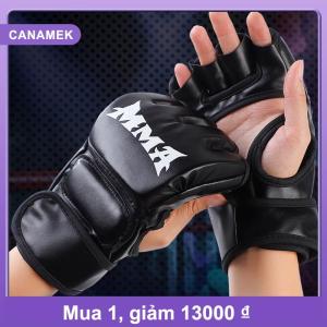 【CANAMEK】 Găng tay đấm bốc Găng tay nửa ngón tay dày găng tay người lớn đấm bao cát chiến đấu Găng tay chiến đấu