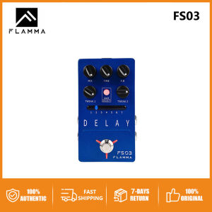 FLAMMA FS03 Guitar Delay Pedal Stereo Digital Delay Guitar Effects Pedal with Looper 6 Delay Effects Storable Preset Tap Tempo Trail On True Bypass