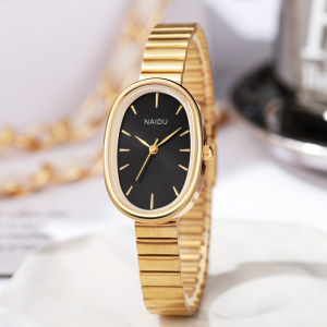 New arrivalFashion Womens Watch Womens Steel Belt ins Elegant Oval Steel Band Bracelet Versatile Quartz Watch