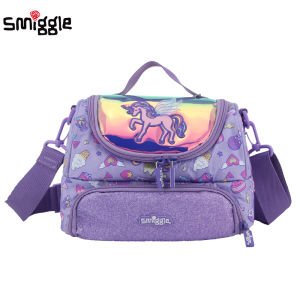 Australia Smiggle Original Children Lunch Bag Girl Handbag Purple Pegasus Kids Outdoor Bilayer Insulation Fruit Food Bags 9 Inch