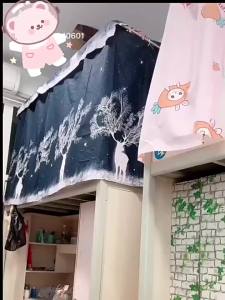 Katil mengelilingi asrama pelajar tulen langsir hitam lelaki wanita atas dua tingkat rendah Blackout tunggal mudah