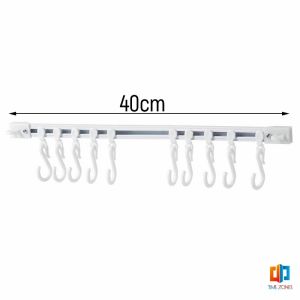 T.Z. ราวแขวนอเนกประสงค์ ราวแขวนของในครัว เลื่อนได้ ตะขอปรับฟรี รูปตัว S ตะขอ Kitchen hook