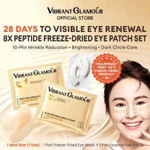 VIBRANT GLAMOUR 8X-Peptide Freeze-Dried Eye Mask Set 3.0 PRO | Instant Wrinkle Reduction Eye Patches | Dark Circle & Puffy Eye Treatment | Collagen Peptide Under Eye Mask for Firming & Anti-Aging Care 5pcs