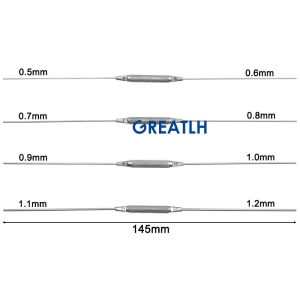 MEDGREAT Ophthalmic Instruments Stainless Steel Titanium Probe Plugging Tool Lacrimal Passage Probe 4pcs/set
