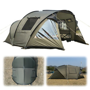 Camping Tents Tunnel Tent 210T Taffeta with Screened Porch Backpacking Tent Double Layered for Bikepacking/Motorcycle Hiking Mountaineering