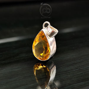 Liontin Citrine Golden Natural Perak 925 Citamara