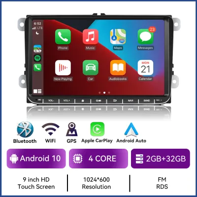 Ekleva 9 Inch Đài Phát Thanh Xe 2 DIN Android Tự Động Máy nghe nhạc đa phương tiện Carplay Rds Stereo Cho Volkswagen Passat B6 Áo polo đánh golf Ghế Skoda