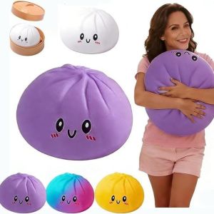 NOBLELUX Glitter Dumplings Blind Box Squeeze Toy 16cm Extra Large Big with Steamer Squeeze Toy Soft Stress Relief Sensory Ball For Stress Anxiety Relief