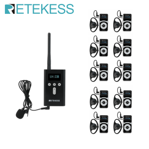 Retekess T130P T131P Upgraded Tour Guide system One-key operation Wireless Receiver Simultaneous System Assisted Listening Device for Meeting Tourism Museum Church Hajj and Umrah