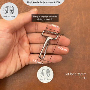 Móc Càng Cua Chữ Nhật 25mm Hợp Kim Xi Mạ – Phụ Kiện Làm Đồ Da Thủ Công DIY