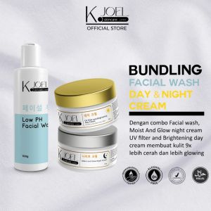 B. KJOEL - Paket Brightening Facial wash Day Cream & Night Cream [3 in 1] - BPOM