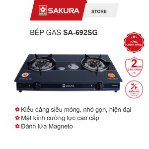 Bếp gas Sakura SA-692SG CHÍNH HÃNG 100% trưng bày mới 98-99%- tiết kiệm gas 20%kính cường lựcđầu đốt đồng -BH 24 THÁNG