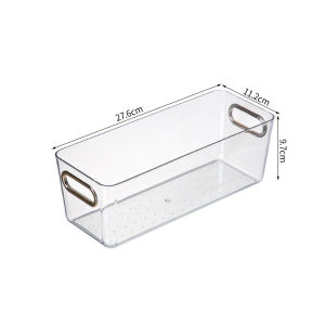 JustLiving Clear Storage Bins with Pull Out Slide Telescopic Rail Accessories DIY Drawer Rails Refrigerator Organizer Bins for Kitchen Organization and Pantry Storage/ Cabinet Organizers