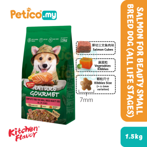 Kitchen Flavor Dog Nature Gourmet 1.5kg Dry Dog Food (Small Breed Adult/Small Breed Puppy/Beauty Salmon/Puppy/Beauty Lamb)