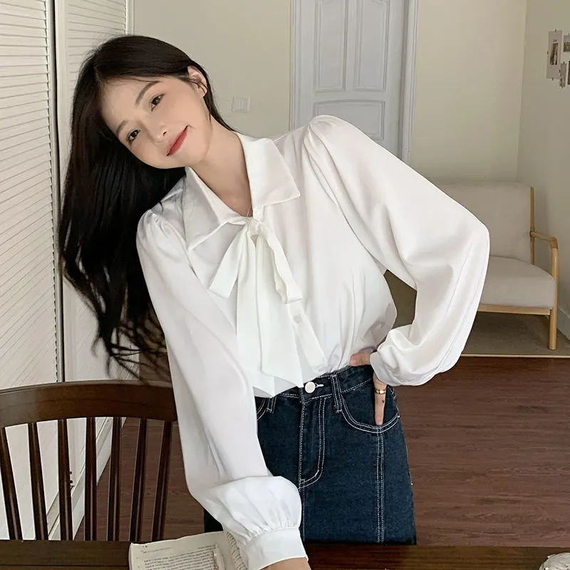 Blusas Mujer De Moda 2024 Blouse Autumn New Korean Shirts Fashion Versatile  Long Sleeve Top Women White Shirt Pleated