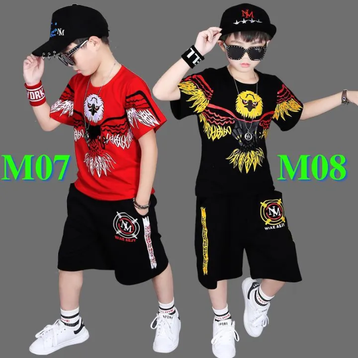 Bộ đồ năng động chất cotton co giãn cho bé trai