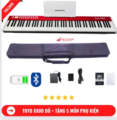 Đàn Piano Điện Toyo X800- 88 Phím Nặng Cảm Lực - Kết Nối BLuetooth + Chân Đàn