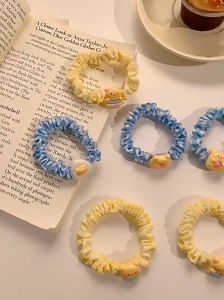 Gelang Rambut Bear Krim Cream Bear Hairband Cute Plush Elastic Hair Tie Kids Adorable Soft Doll