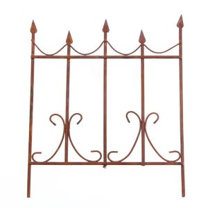 CHLOCH Đỏ gỉ sét Hàng rào nhà búp bê Mô hình bố cục loại Xích đu trong vườn cổ tích Trang trí Đồ chơi Tượng trang trí nhỏ Vườn cổ tích