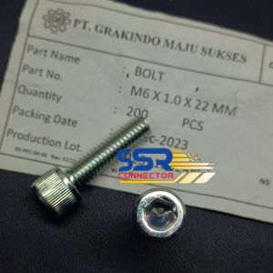 BAUT L M6 X 22MM PANJANG 2.2CM BAUT 10 UNIVERSAL MOTOR ORIGINAL