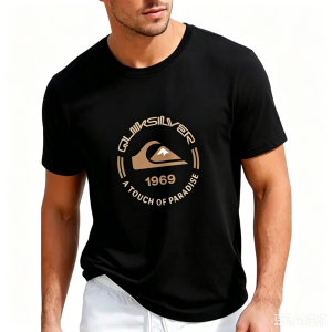 [Local Stock] VCC Fashion new Mens Quiksilver 1969 Logo Print Mens T-shirt Summer lightweight and breathable Casual short sleeve Mens Clothing