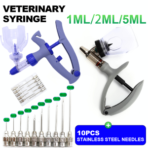 Poultry Continuous Injector with Scale Adjustable Liquid Feeding with Needles 1ml/2ml/5ml for Farm Animal