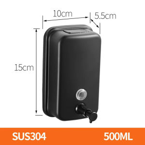Black stainless steel 304 hand sanitizer dispenser with pump wall mounted 500 ml manual liquid shower foam liquid soap dispenser
