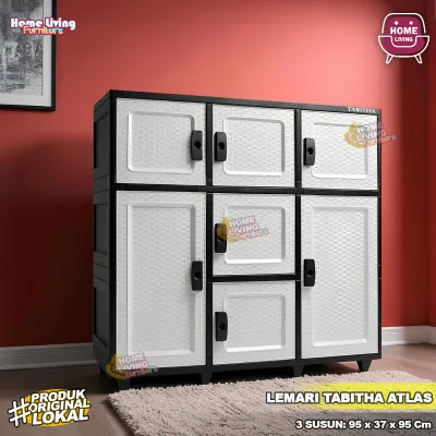 Tabitha Atlas - Lemari Pakaian Plastik Meja TV Rak TV Lemari Pakaian Lemari Buku Lemari TV