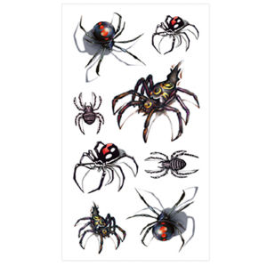 clu Halloween Horror Party Tattoo Stickers Waterproof Realistic Bloody Wound Scars Patches Bat Spider Disposable ulc