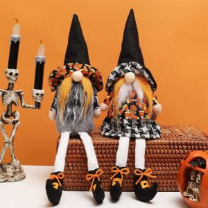 MUKANG Cute Halloween Long-legg Elf Unique Exquisite Faceless Gnome Ornaments Multi-purpos Cartoon Long Legged Gnome Doll Halloween Decor