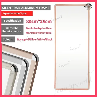 Wardrobe Mirror Dressing Mirror Closet Sliding 270° Rotating Long Full Body Mirror Wardrobe Built-in