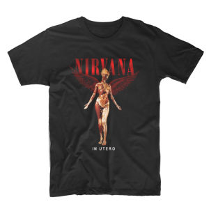 kaos band oversize nirvana in utero kurt cobain grunge rock legend t shirt dewasa pria wanita