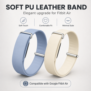 PU Leather Sports Watch Strap For Google Fitbit Air Velcro Bracelet Quick-dry Breathable Silicone Wrist Band Accessories