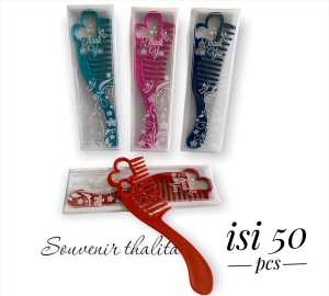 (SOUVENIR THALITA) ISI 50pcs SISIR RAMBUT LOVE IMPORT  JUMBO KEMAS MIKA MOTIF CANTIK sovenir menarik murah HADIAH PERNIKAHAN CENDRAMATA BINGKISAN OLEH OLEH KADO ULANG TAHUN HAJATAN