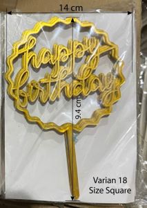CAKE TOPPER ACRYLIC ISI 10 PCS PER PACK TOPPER HAPPY BIRTHDAY UNTUK HIASAN KUE ULTAH