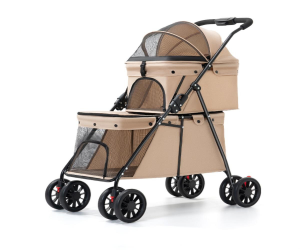 Double-Layer Pet Stroller Lightweight Foldable and Portable Suitable for Cats and Dogs for Outdoor